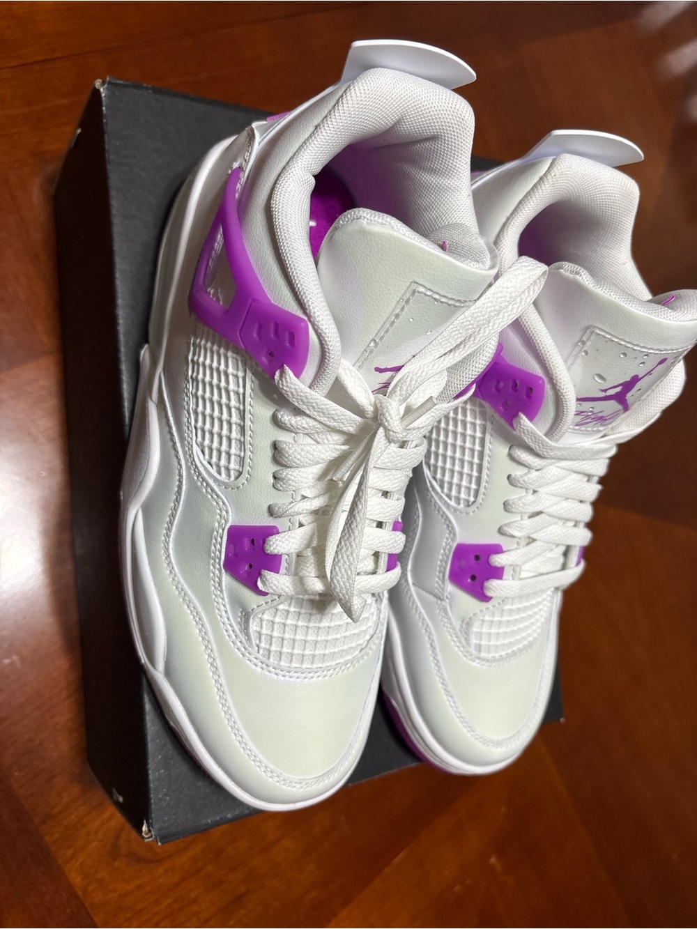Jordan Women's White and Purple Retro-Style Sneakers